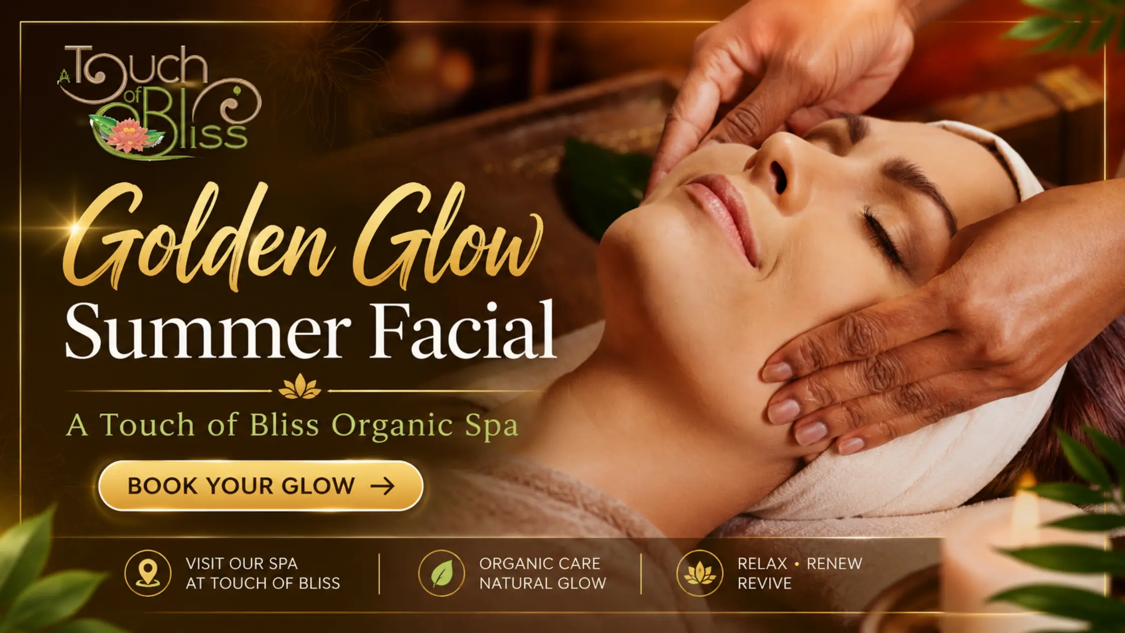Golden turmeric and gemstone facial treatment at A Touch of Bliss Organic Spa in West Hartford CT